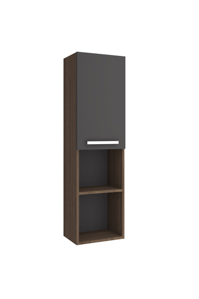 KALE Trevi 40 Cm Antrasit-Ceviz Boy Dolabı (Sol)