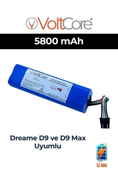 VoltCore Dreame D9 Ve D9 Max Uyumlu Robot Süpürge Bataryası 5800 Mah Pil