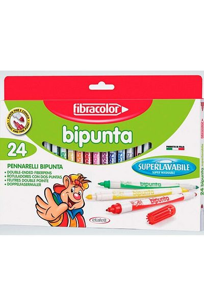 Fibracolor Bipunta Double Tip Felted Pen - 24 Colors