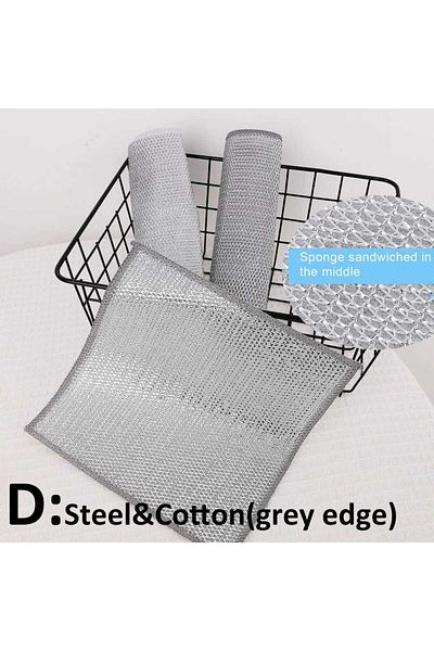 Betülce Highqual 5 Pieces Multi-Purpose Inox Wire Cloth - Anti-Scratch, Dish, Difficult Dirt Design