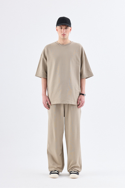 VAMOSCLO BASIC OVERSIZE TRACKSUIT SET - MINK