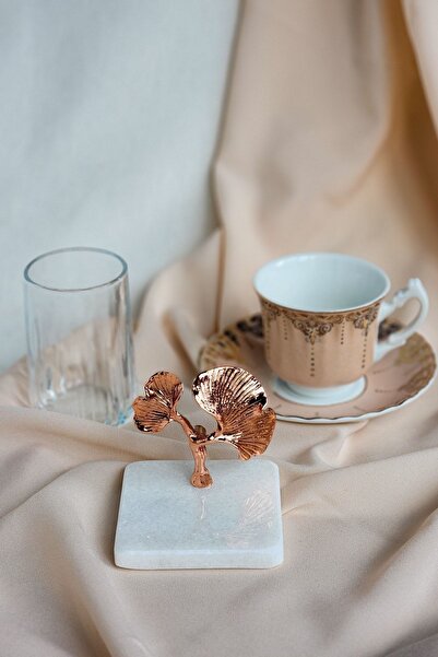 ioadesign Rose Groom Coffee Set: Cup + Water Cup + Ginko Figured Marble Turkish Delight Bowl