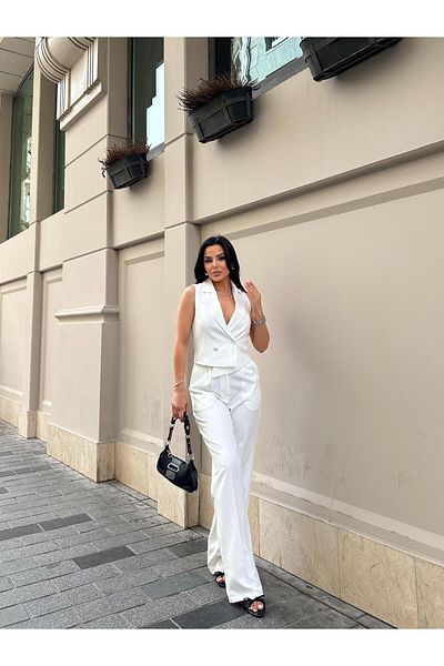 ZF BUTİK Mellény és nadrág öltöny zsebekkel