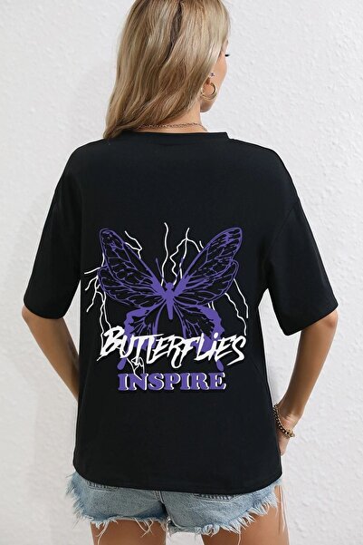 trendypassion Unisex Μπλουζάκι με γραφικό σχέδιο πεταλούδας και γράμματος