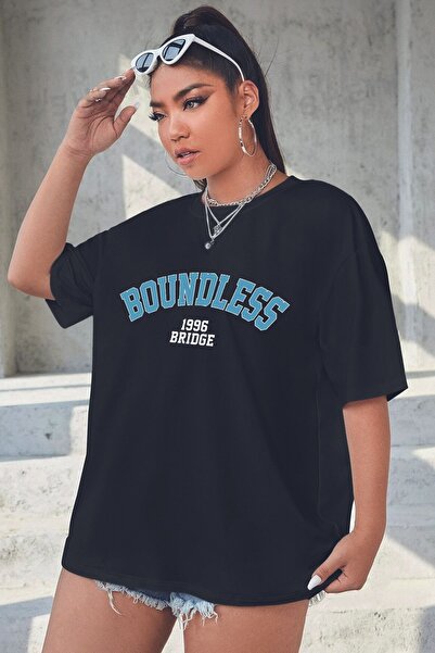 trendypassion تيشيرت كبير الحجم مطبوع بدون حدود للجنسين