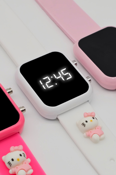 tutkanstore Kitty Figürlü Çocuk Kol Saati Su Geçirmez Kız Kol Saatleri 3 Yaş ...