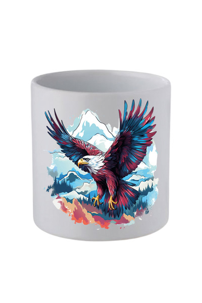 lili hediyelik Flying Eagle Pattern Gift Ceramic Cup - Handleless Mug for Tea...