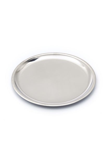 BAYDURSAN Stainless Steel - Plain, Thick and Shiny Serving Plate, 29 cm - Pack of 6