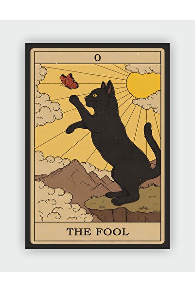 fırsatlar diyarı The Fool - Joker Tarot Kartı Vintage Duvar Posteri - Kalın Kağıt - Çerçevesiz