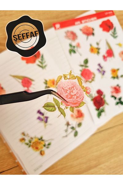 AR Sticker - Set de autocolante transparente pentru laptop, notebook, tabletă, cu tematică florală și frunze