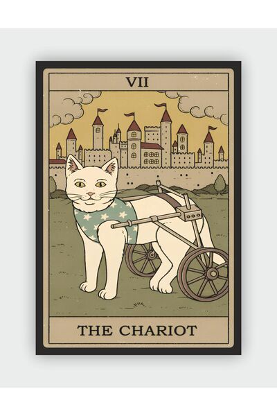 fırsatlar diyarı The Chariot - Araba Tarot Kartı Vintage Duvar Posteri - Kalı...