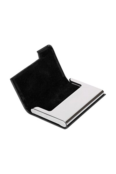 SEDEF SİLVER Faux Leather Wallet Combining Elegance and Durability, Metal Card Holder and Business Card Holder