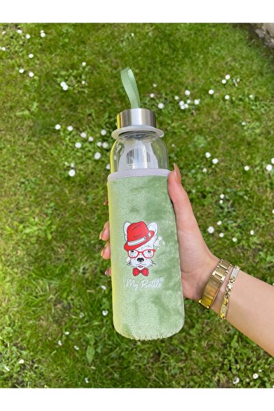 RMG Figürlü Peluş Matara Suluk 500ml Cam Su Mug Matarası