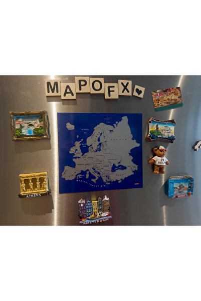 MapofX Kazınabilir Avrupa Haritası - 20x18 Cm (MAGNET)