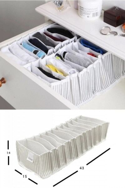 ALAS Accordion Organizer Drawer Organizer Gray Medium Medium