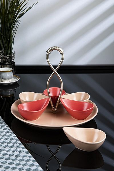 Doreline Lorenz 6-Piece Serving and Presentation Plate, Breakfast, Snack Bowl, Sauce Bowl