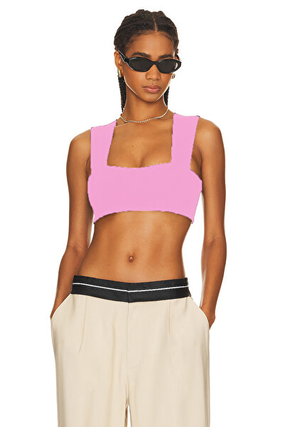 By Kul Design TOP CROP JERSE CU BRETE GROSI NEGRU DE DĂME