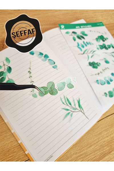 AR Sticker - مجموعة ملصقات جدول الأعمال للكمبيوتر المحمول والهاتف والكمبيوتر اللوحي ذات طابع الأزهار والأوراق الشفافة