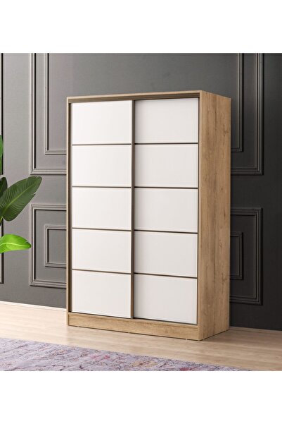 beenal Venüs Sürgülü Gardırop 135 Cm - Sonoma Ceviz-p.beyaz