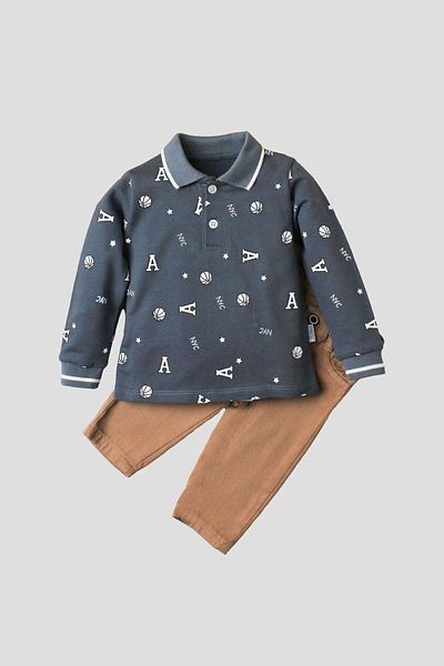 Kidex’s Baby Baby Boy Cotton Polo Suit Pants Top Double Suit Wedding Birthday Engagement Wedding