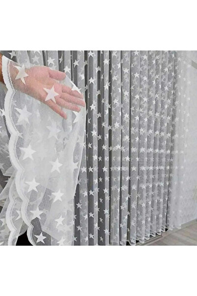 Altuntaş Tasarım ÇOCUK ODASI TÜL PERDE YILDIZ DESEN 1X2 SEYREK PİLE  - ENXBOY