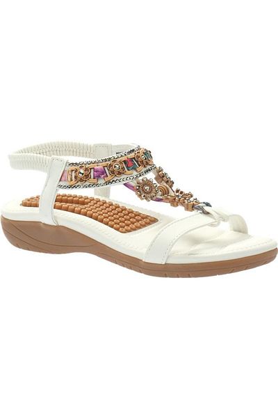 Voyager Sandale confortabile pentru femei, moi, cu accesorii din margele - 9639