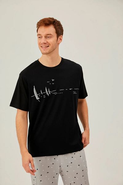 Pamuk & Pamuk Men's Short Sleeve Cotton-Modal Pajama Set