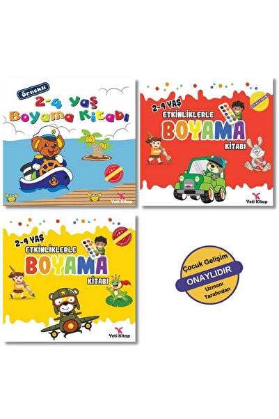 yeti kitap 2-4 Yaş Örnekli Etkinliklerle Boyama Seti (3 Kitap)