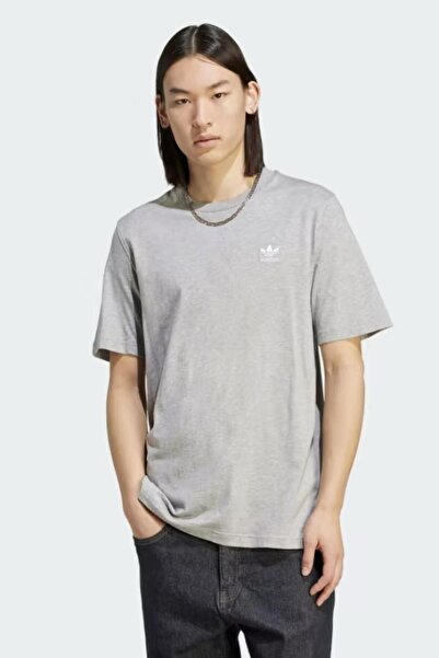 adidas TREFOİL ESSENTİALS Erkek Pamuklu Gri Tshirt