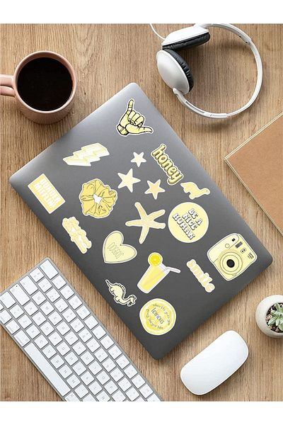 AR Sticker Σετ αυτοκόλλητων tablet Vsco Yellow Laptop Notebook 2 Συμβατό