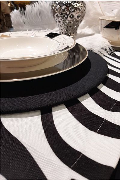 Zümralstyle Zebra Pattern Runner + Set încărcător 6 piese