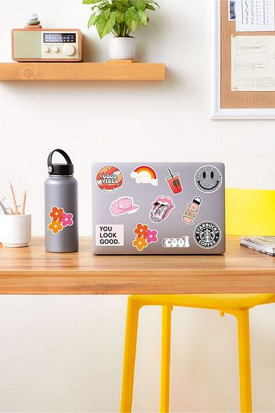 AR Sticker Set de autocolante pentru tabletă pentru laptop cu tematică Good Vibes 6