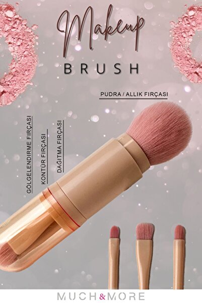 Much and More Silindir Kutu 4'lü Makyaj Fırça Seti (FAR/ALLIK FIRÇASI)