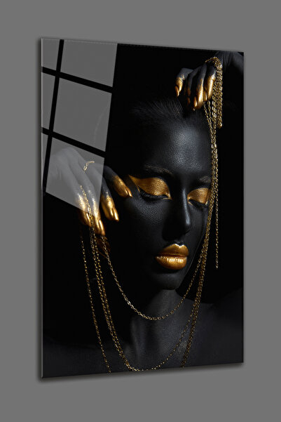 BV DEKOR ΚΑΛΛΙΤΕΧΝΙΚΟ ΓΥΑΛΙΝΟ ΠΙΝΑΚΑΣ ΜΕ ΜΑΥΡΗ ΓΥΝΑΙΚΑ - ΔΙΑΚΟΣΜΗΤΙΚΟ ΓΥΑΛΙΝΟ...