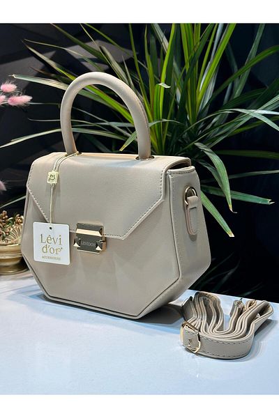 Levidor Levidor LEVDR.910015.VZN - Custom Colorful Faux Leather Shoulder Bag with Hand and Arm Detail