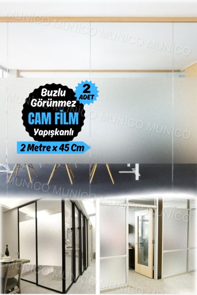 Munico 2 Adet x UV Güneş Engelleme Yapışkanlı Görünmez Film Toplatı Patron Od...