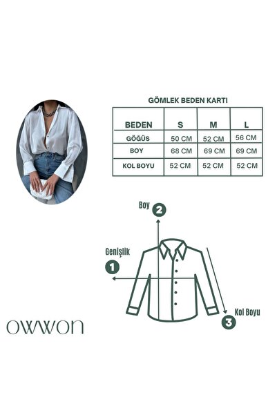 owwon Γυναικείο λευκό πουκάμισο με ελαφριά ντραπέ Basic Satin Surface