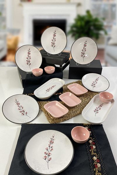 Keramika Sakura 15 Piece Breakfast Set for 6 People