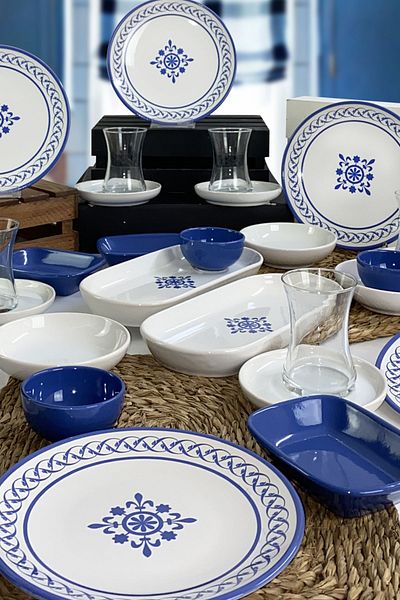 Keramika Alaçatı Breakfast Set for 6 Persons 29 Pieces