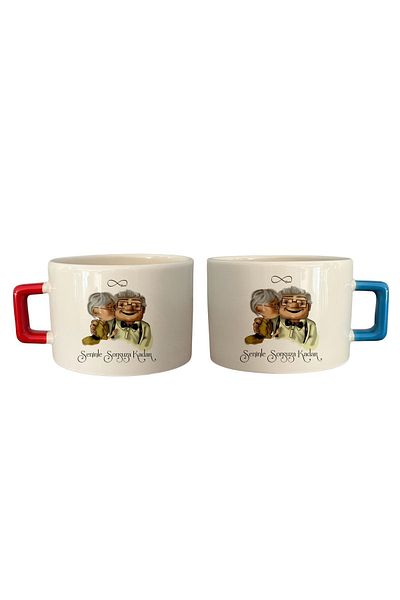 GünayStore كوب لطيف قديم للنسكافيه والنسكافيه مطبوع عليه كوب خاص للعشاق مكتوب عليه معك إلى الأبد