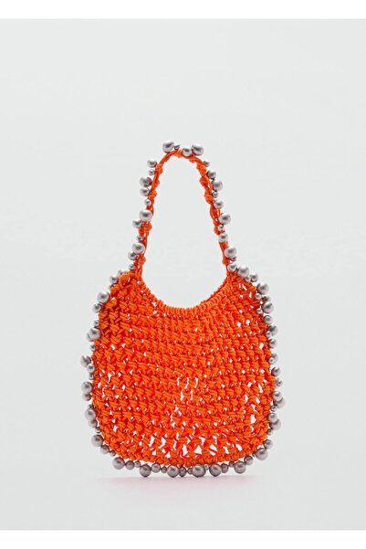 MANGO Woman Boncuklu shopper çanta