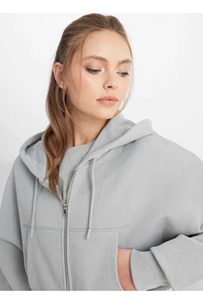 WRANGLER Jacket Collar Gray Women's Sweatshirt 4Ac7C900Z