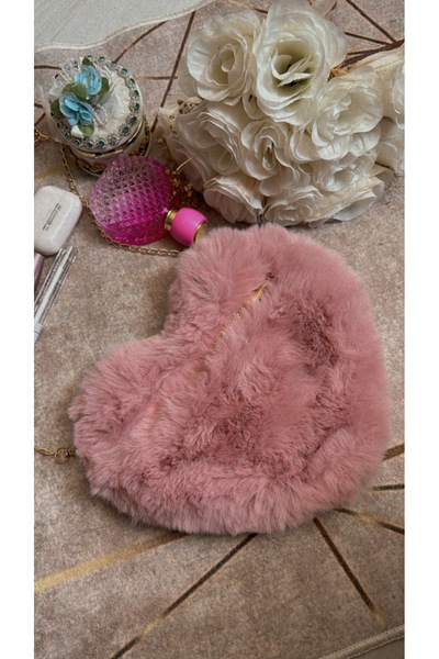 çantacımm Özel gün hediye Kalpli peluş çanta