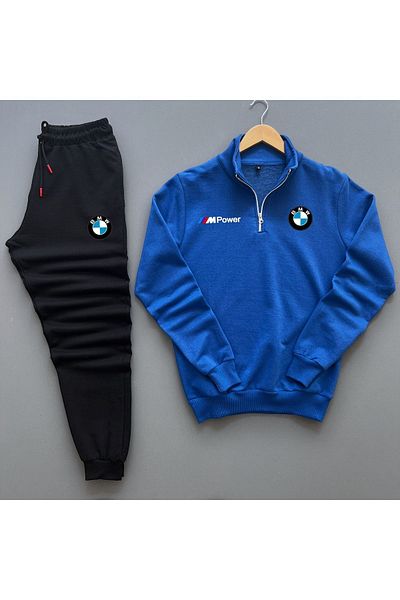 Moda Wear Bmw Printed Unisex Sweatshirt and Sweatpants Set - Half Zip