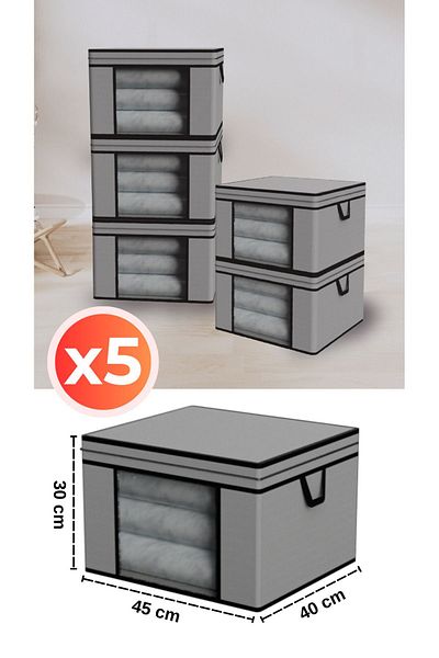 Özlem Toys 5 Pieces Top Quality Clothing Storage Storage Bag with Windows