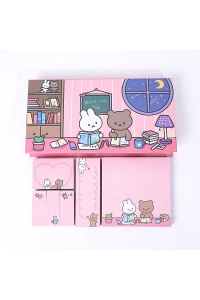 Hobidehobi Sweet House Adhesive Note Papers with Cartoon - 480 Sheets