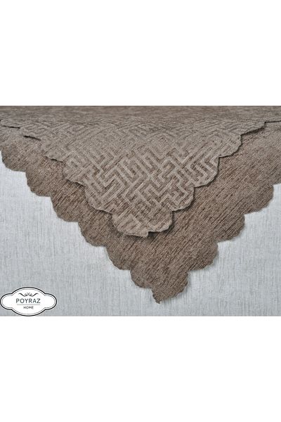 POYRAZ Shiny Patterned Chenille Dark Mink Double Sided Sofa Sofa Bed Cover wrap