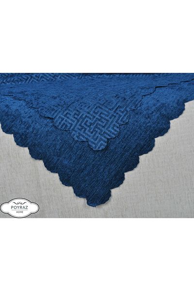 POYRAZ Şal pentru canapea extensibilă pentru canapea extensibilă, cu model strălucitor, chenille, albastru petrol