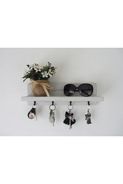 Efem Dekor Duvar Montajlı  Rustik Anahtar Kancalı Anahtar Rafı için Dekoratif...