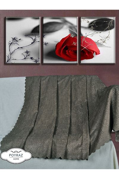 POYRAZ Shiny Patterned Chenille Dark Mink Double Sided Sofa Sofa Bed Cover wrap